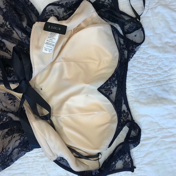 B Darlin Belted Lace Illusion Dress - Picture 6 of 7